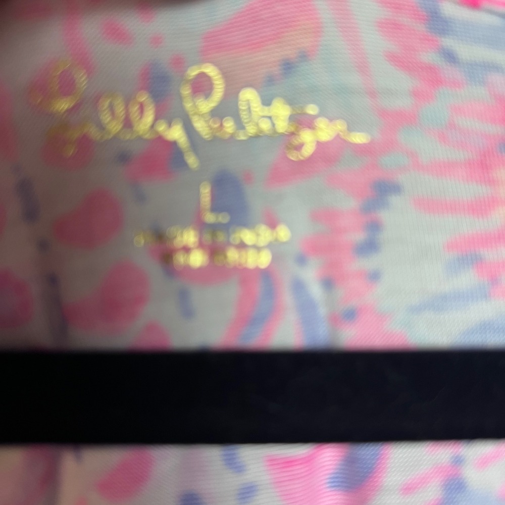 Lilly Pulitzer Pink Purple Shell Print Tiered Cotton Midi Dress Large 3/4 Sleeve - Picture 7 of 10